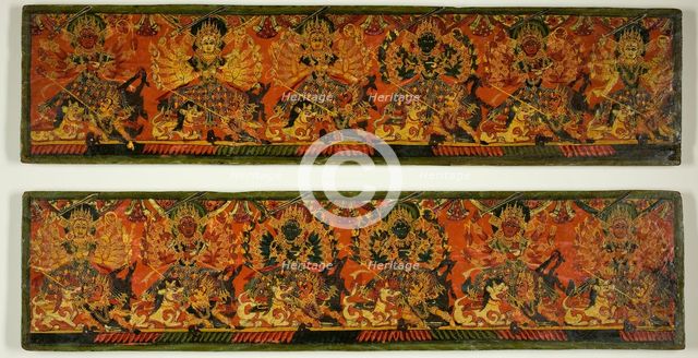 Pair of Manuscript Covers from the Glorification of the Great Goddess..., 18th century. Creator: Unknown.