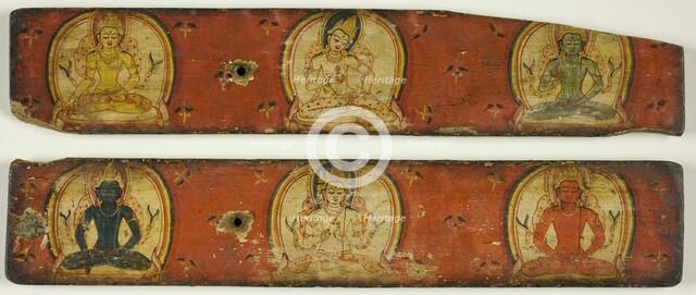 Pair of Manuscript Covers of the Five Transcendant Buddhas, 12th century. Creator: Unknown.