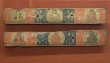 Pair of Manuscript Covers: Prajnaparamita Flanked by Bodhisattvas (above)...12th century. Creator: Unknown