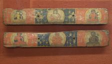 Pair of Manuscript Covers: Prajnaparamita Flanked by Bodhisattvas (above)...12th century. Creator: Unknown