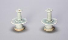 Pair of Miniature Candlestands with Petal-lobed Nozzles, Southern Song dynasty, late 13th century. Creator: Unknown