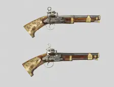 Pair of Miquelet Pistols, Ripoll, 1760/80. Creator: Unknown