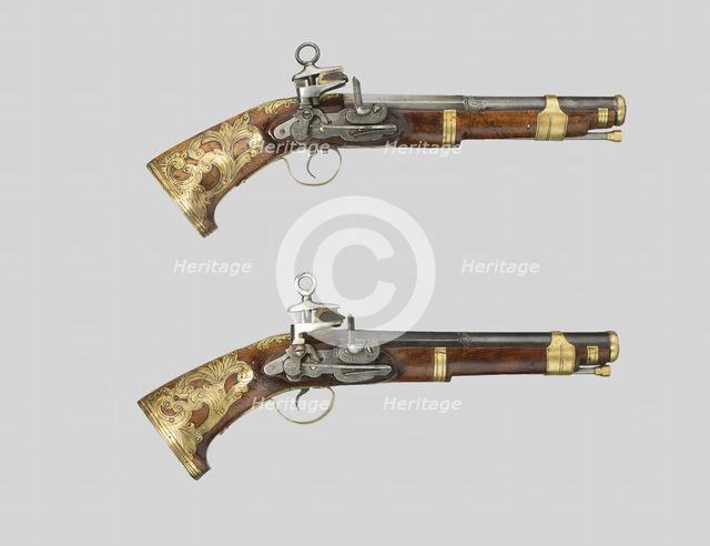 Pair of Miquelet Pistols, Ripoll, 1760/80. Creator: Unknown.