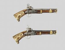 Pair of Miquelet Pistols, Ripoll, 1760/80. Creator: Unknown