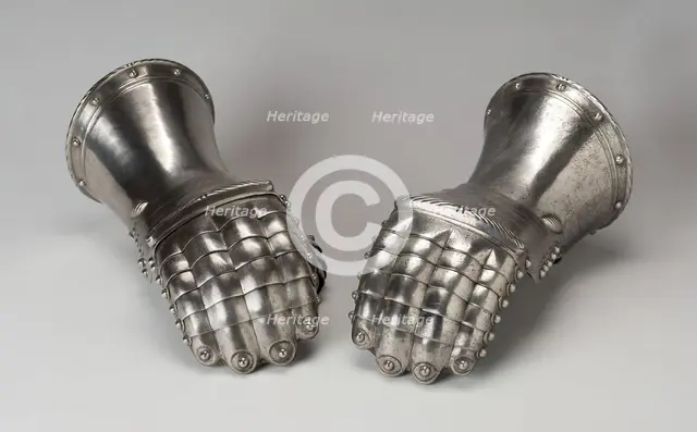 Pair of Mitten Gauntlets, Europe, probably 19th century. Creator: Unknown.