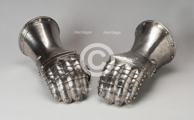 Pair of Mitten Gauntlets, Europe, probably 19th century. Creator: Unknown.