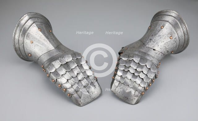 Pair of Mitten Gauntlets, Flanders, c. 1500/20. Creator: Unknown.