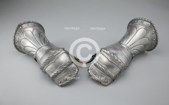 Pair of Mitten Gauntlets, Germany, 19th century (?) in the Innsbruck style of c. 1530/40. Creator: Unknown.