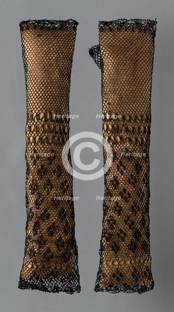 Pair of Mittens, Europe, 1825/75. Creator: Unknown.