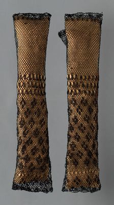 Pair of Mittens, Europe, 1825/75. Creator: Unknown