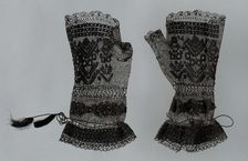 Pair of Mittens, England, c. 1850. Creator: Unknown