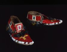 Pair of Moccasins, Santee Sioux Plains, 1875/1900. Creator: Unknown