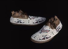 Pair of Moccasins, Plains, c. 1885. Creator: Unknown