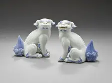 Pair of Okimono in the Form of Chinese Lions, 19th century. Creator: Unknown