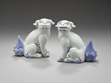 Pair of Okimono in the Form of Chinese Lions, 19th century. Creator: Unknown