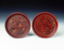 Pair of painted lacquer dishes, Ming dynasty, China, late 16th -early 17th century