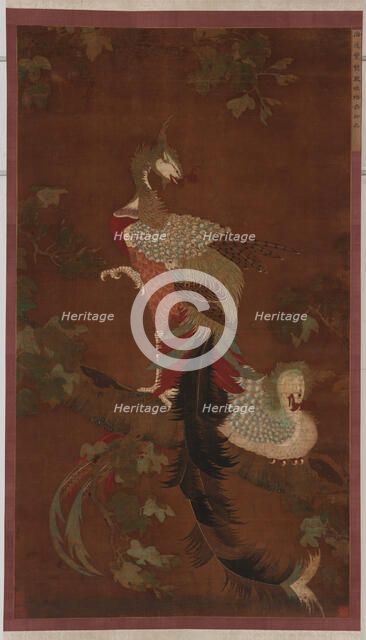 Pair of Phoenixes on a Paulownia Tree, Ming dynasty, 16th century. Creator: Unknown.