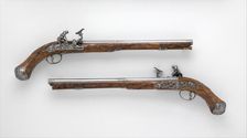 Pair of Pistols with Flintlocks alla Fiorentina, Italian, Pistoia, ca. 1750-75. Creator: Cristiano Leoni