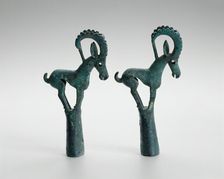 Pair of pole tops with Ibex, 6th/4th century B.C. Creator: Unknown
