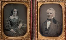 Pair of Portraits of Man and Woman (Husband and Wife?), 1852-60. Creator: Jeremiah Gurney
