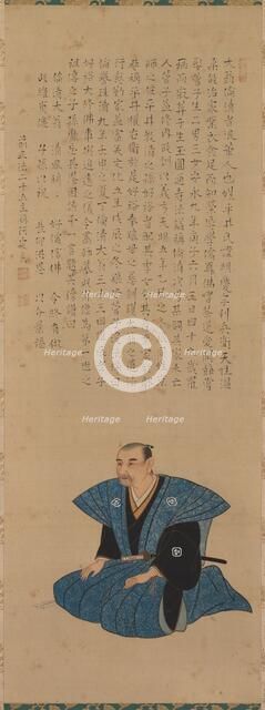 Pair of Portraits of Samurai- Officials: Hirai Rinsei, 1776. Creator: Tsukioka Settei (Japanese, 1710-1786), attributed to ; Jogen (Japanese).