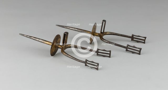 Pair of Prick Spurs, Algeria, 18th/19th century. Creator: Unknown.