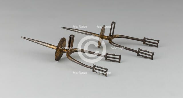 Pair of Prick Spurs, Algeria, 18th/19th century. Creator: Unknown.