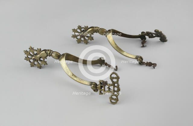 Pair of Rowel Spurs, Western Europe, c. 1630. Creator: Unknown.