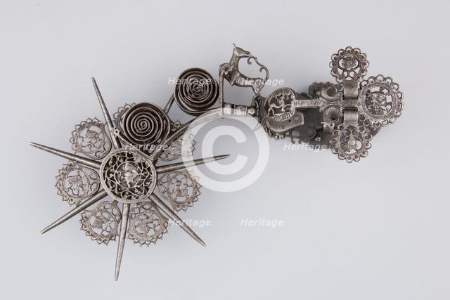 Pair of Rowel Spurs, Mexican, dated 1738. Creator: Manuel Casco.