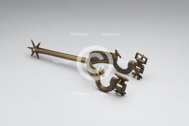 Pair of Rowel Spurs, South German, ca. 1500 and 19th century. Creator: Unknown.