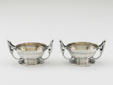 Pair of Salt Dishes, 1850/60. Creator: Peter L. Krider