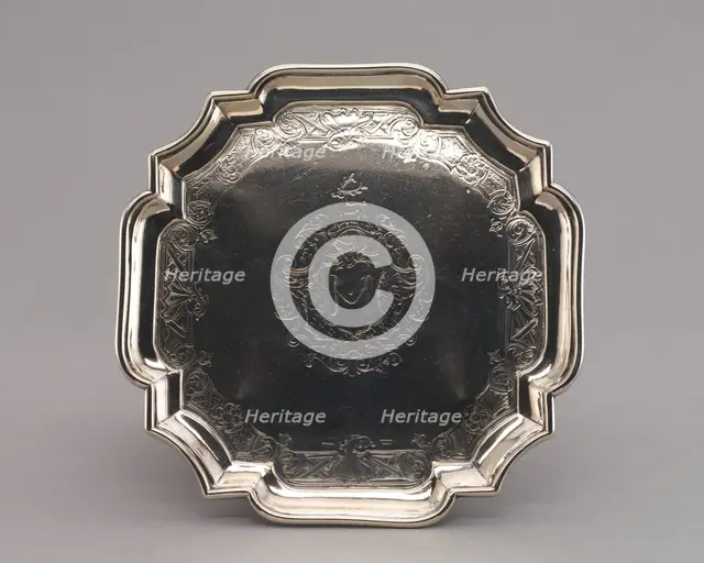 Pair of Salvers, 1740-1750. Creator: Jacob Hurd (American, 1702-1758).