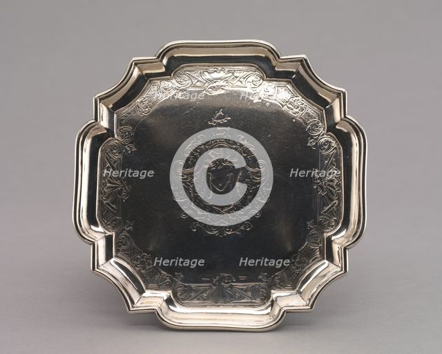 Pair of Salvers, 1740-1750. Creator: Jacob Hurd (American, 1702-1758).