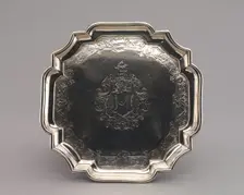 Pair of Salvers, 1740-1750. Creator: Jacob Hurd (American, 1702-1758)