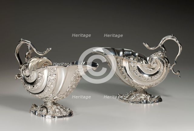 Pair Of Sauce Boats, 1746/47. Creator: Paul Crespin.