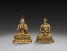 Pair of Seated Buddhas, 1500s. Creator: Unknown