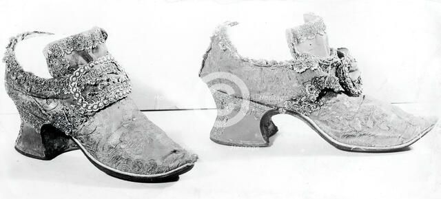 Pair of Shoes, England, 1720s/40s. Creator: Unknown.