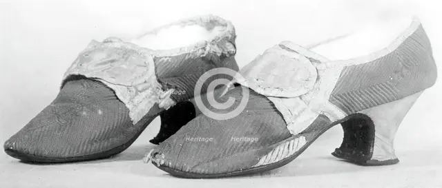 Pair of Shoes, England, c.1770s. Creator: Unknown.