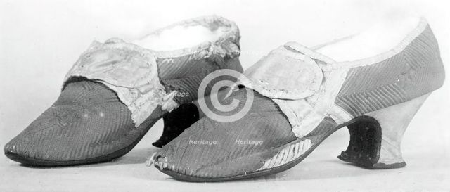 Pair of Shoes, England, c.1770s. Creator: Unknown.