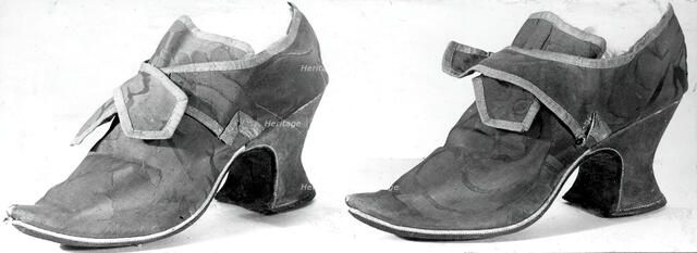 Pair of Shoes, England, c.1720s. Creator: Unknown.