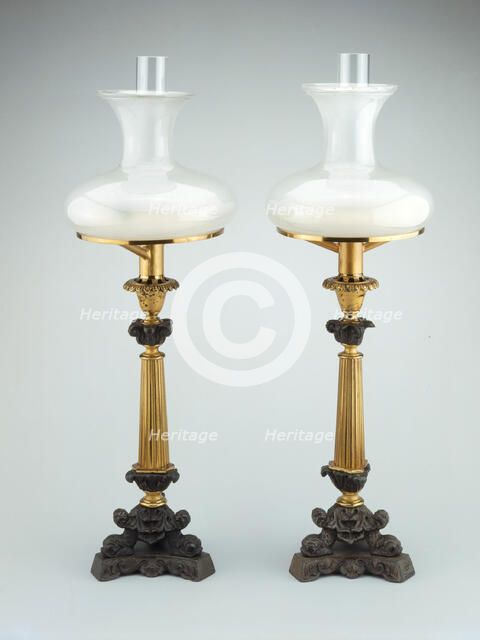 Pair of Sinumbra Lamps, c. 1827/31. Creator: Cornelius and Company.