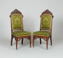 Pair of Side Chairs, c. 1849. Creators: Peter Trainque, William Burns