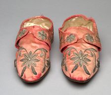 Pair of Slippers, early 1700s. Creator: Unknown