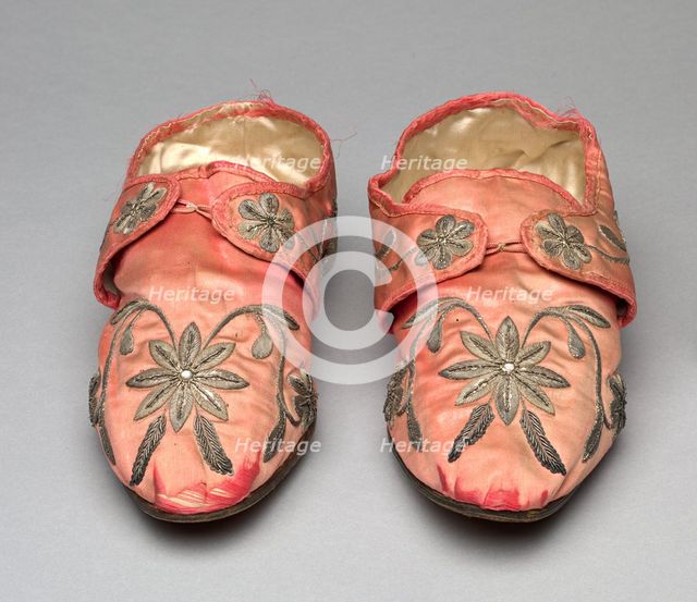 Pair of Slippers, early 1700s. Creator: Unknown.