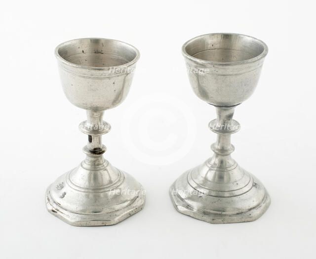 Pair of Small Chalices, France, Early 18th century. Creator: Unknown.