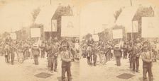 Pair of Stereograph Views of General Jacob S. Coxey's Army of the Unemployed, 1850s-1910s. Creator: J F Jarvis