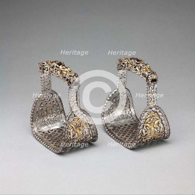 Pair of Stirrups (yob), Tibetan or Mongolian, possibly 12th-14th century. Creator: Unknown.