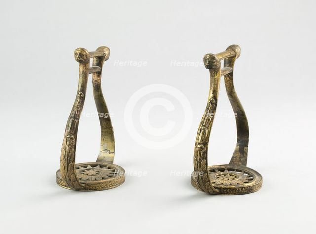 Pair of Stirrups, France, c. 1800. Creator: Unknown.