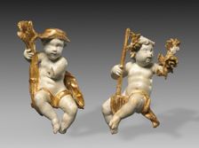 Pair or Putti Statuettes: Putto as Summer and Putto as Spring, c. 1765. Creator: Ferdinand Tietz (Austrian, 1708-1777)