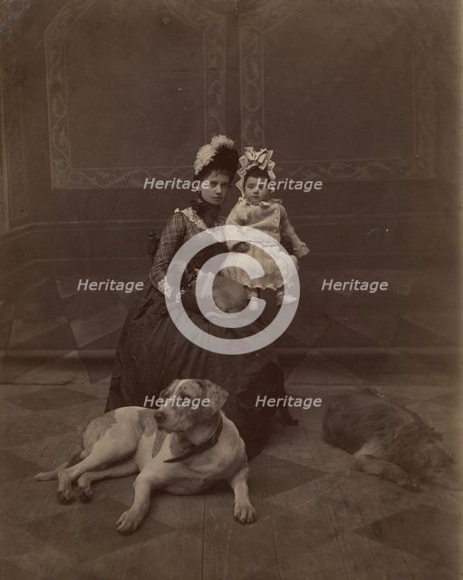 Paired portrait of a young woman and child, 1890. Creator: Unknown.